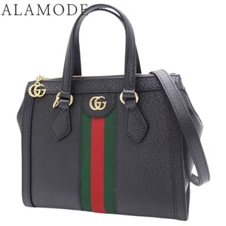 グッチ(Gucci)のGUCCI(グッチ) オフィディア GG スモール トートバッグ ハンドバッグ 2way ショルダー 肩掛け 斜め掛け ウェブライン レザー ブラック黒 レッド赤 グリーン ゴールド金具 719882 レディース 40802093694【中古】【アラモード】(ハンドバッグ)