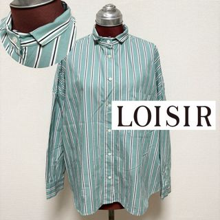 美品■LOISIR ロワズィール BIGI■オーバーシルエット ストライプシャツ(シャツ/ブラウス(長袖/七分))