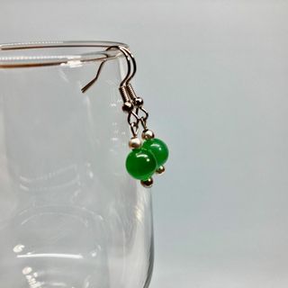 ピアス　キャッツアイピアス(グリーン)  パワーストーンピアス S (ピアス)