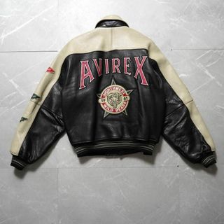 アヴィレックス(AVIREX)の90s AVIREX バーシティジャケット スタジャン WILD BEARS(レザージャケット)