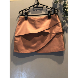 ミニスカート　オレンジ　レディース　可愛い　ギャル服　セクシー　韓国ファッション(ミニスカート)