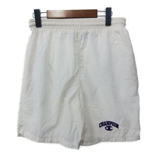 チャンピオン(Champion)のChampion チャンピオン AUTHENTIC オーセンティック ナイロン ショートパンツ ワンポイントロゴ ホワイト (メンズ S) 中古 古着 Q5557(ショートパンツ)