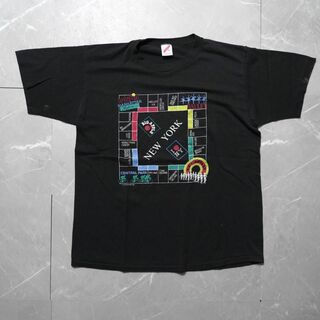 ジャージーズ(JERZEES)のジャージーズ　XLサイズ　プリントTシャツ　90s USA製　ブラック(Tシャツ/カットソー(半袖/袖なし))