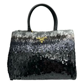 プラダ(PRADA)の　プラダ PRADA スパンコール トートバッグ BN1751 メタリックブラック×グレー×シルバー ゴールド金具 スパンコール/エナメル レディース トートバッグ(トートバッグ)