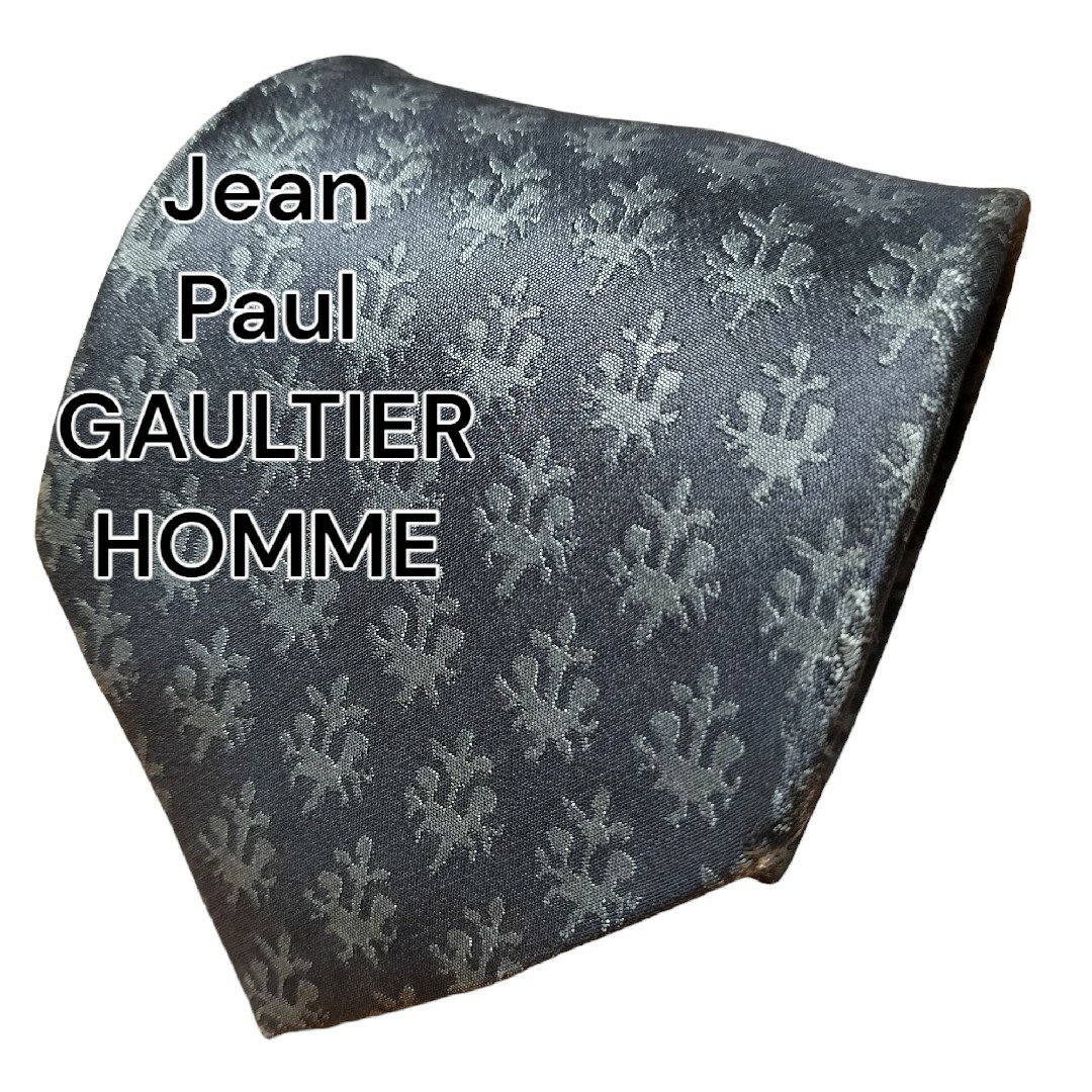 【Jean Paul GAULTIER HOMME】カーキ系　総柄　日本製 メンズのファッション小物(ネクタイ)の商品写真