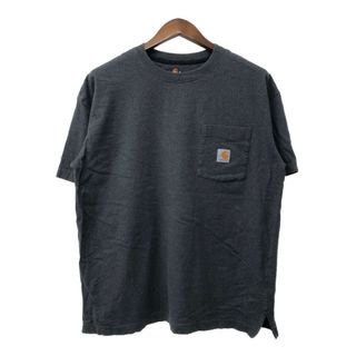 カーハート(carhartt)のCarhartt カーハート ワンポイント ポケット 半袖Ｔシャツ グレー (メンズ L) 中古 古着 Q5560(Tシャツ/カットソー(半袖/袖なし))