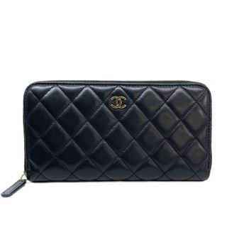 シャネル(CHANEL)のシャネル CHANEL マトラッセ 財布 長財布 ロングウォレット ラムスキン ブラック 黒 ゴールド金具 新型 ラウンドファスナー ラウンドジップ ウォレット(財布)