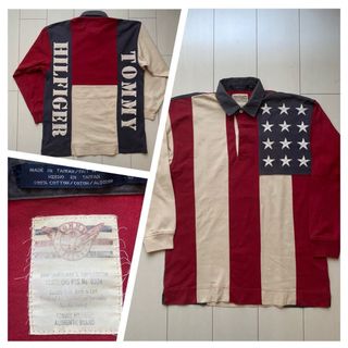 トミージーンズ(TOMMY JEANS)の90s tommy hilfiger トミー ヒルフィガー 星条旗 ラガーシャツ(ジャージ)