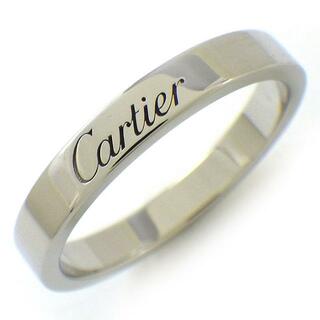 カルティエ(Cartier)のカルティエ Cartier リング C ドゥ カルティエ ウェディング バンド 3mm B4054000 エングレーブド ロゴ PT950 15号 / #55 【中古】(リング(指輪))