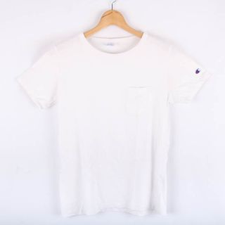 チャンピオン(Champion)のチャンピオン 半袖Ｔシャツ トップス 胸ポケット ワンポイントロゴ スポーツウエア メンズ Sサイズ ホワイト Champion(Tシャツ/カットソー(半袖/袖なし))