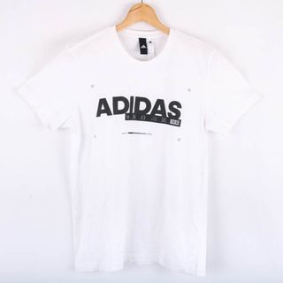 アディダス(adidas)のアディダス 半袖Ｔシャツ トップス ロゴT コットン スポーツウエア メンズ Lサイズ 白×黒 adidas(Tシャツ/カットソー(半袖/袖なし))