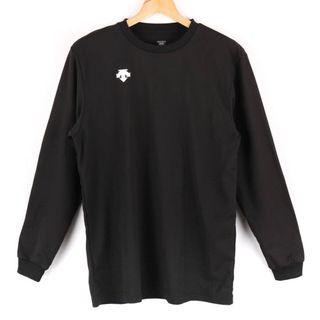 デサント 長袖Ｔシャツ トップス ワンポイントロゴ スポーツウエア メンズ Mサイズ 黒×白 DESCENTE(Tシャツ/カットソー(七分/長袖))