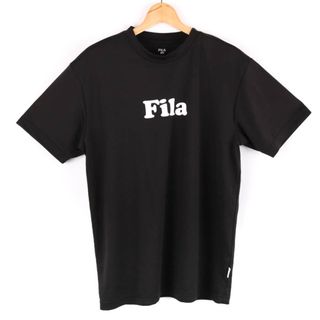 フィラ(FILA)のフィラ 半袖Ｔシャツ トップス ロゴT スポーツウエア メンズ Lサイズ 黒×白 FILA(Tシャツ/カットソー(半袖/袖なし))