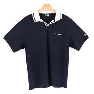 チャンピオン(Champion)のチャンピオン 半袖ポロシャツ トップス スキッパーカラー ゴルフウエア メンズ Lサイズ ネイビー Champion(ポロシャツ)