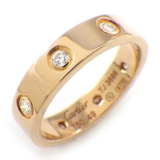 カルティエ(Cartier)のカルティエ Cartier リング ミニ ラブ B4050849 フル 8ポイント ダイヤモンド 計0.19ct K18PG 9号 / #49 【中古】(リング(指輪))