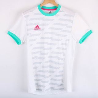 アディダス(adidas)のアディダス 半袖Ｔシャツ トップス クライマクール メッシュ スポーツウエア メンズ Sサイズ 白×緑×グレー adidas(Tシャツ/カットソー(半袖/袖なし))