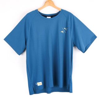 プーマ(PUMA)のプーマ 半袖Ｔシャツ トップス ワンポイントロゴ スポーツウエア 大きいサイズ メンズ XLサイズ ブルー PUMA(Tシャツ/カットソー(半袖/袖なし))