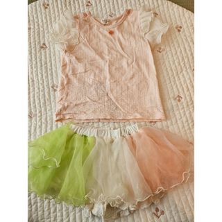 KIDSZOO　女児用　トップス　フリルスカートブルマ　セットアップ