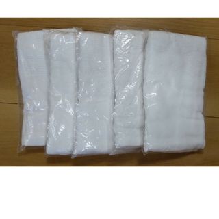 温泉タオル 手ぬぐい  5枚セット 白無地 未使用品(タオル/バス用品)