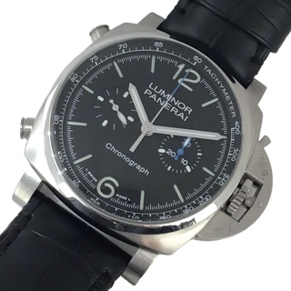 パネライ(PANERAI)の　パネライ PANERAI ルミノールクロノ PAM01109 ブラック SS メンズ 腕時計(その他)