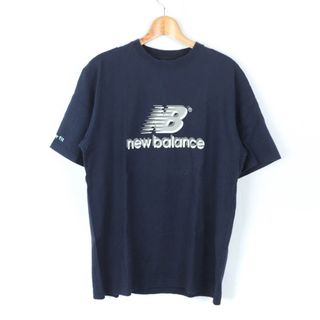 New Balance - ニューバランス 半袖Ｔシャツ トップス ロゴT スポーツウエア コットン メンズ Lサイズ 紺×白×グレー NEW BALANCE