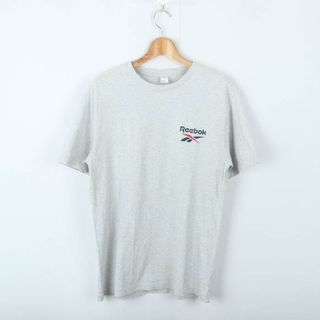 リーボック 半袖Ｔシャツ トップス ロゴT バックロゴ コットン スポーツウエア メンズ Lサイズ グレー Reebok