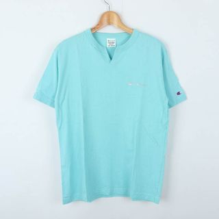 チャンピオン(Champion)のチャンピオン 半袖Ｔシャツ トップス ワンポイントロゴ キーネック スポーツウエア メンズ Mサイズ ミント Champion(Tシャツ/カットソー(半袖/袖なし))