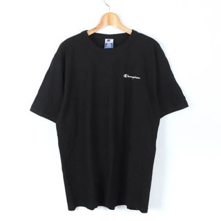 チャンピオン(Champion)のチャンピオン 半袖Ｔシャツ トップス ワンポイントロゴ スポーツウエア コットン メンズ Lサイズ ブラック Champion(Tシャツ/カットソー(半袖/袖なし))