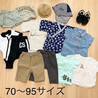 アプレレクール(apres les cours)のベビー　キッズ　洋服　70〜95サイズ　靴　15cm 帽子 46cm 48cm(Ｔシャツ)