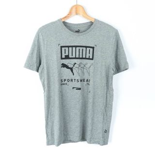 プーマ(PUMA)のプーマ 半袖Ｔシャツ トップス グラフィックT スポーツウエア コットン メンズ Mサイズ グレー×黒 PUMA(Tシャツ/カットソー(半袖/袖なし))