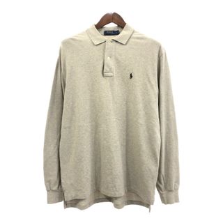 ポロラルフローレン(POLO RALPH LAUREN)のPolo by Ralph Lauren ポロ ラルフローレン 長袖ポロシャツ ワンポイント ベージュ (メンズ L) 中古 古着 Q5571(ポロシャツ)