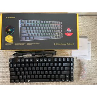 【高評価】E-YOOSO ゲーミング キーボード ワイヤレス ブラック　赤軸(PCパーツ)