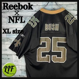 リーボック(Reebok)のリーボック NFL プリントロゴ セインツ 半袖 アメフトゲームシャツ XL(Tシャツ/カットソー(半袖/袖なし))