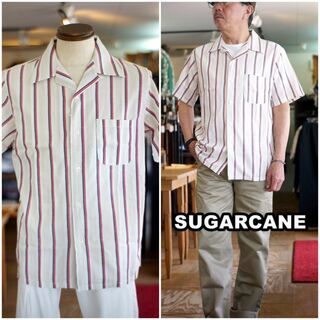 シュガーケーン(Sugar Cane)のSUGARCANE シュガーケーン　半袖オープンカラーシャツ　39119 L(シャツ)