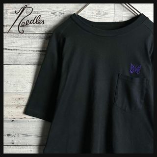 ニードルス(Needles)の【人気Lサイズ】ニードルス☆パピヨン刺繍ロゴ入りポケットTシャツ(Tシャツ/カットソー(半袖/袖なし))