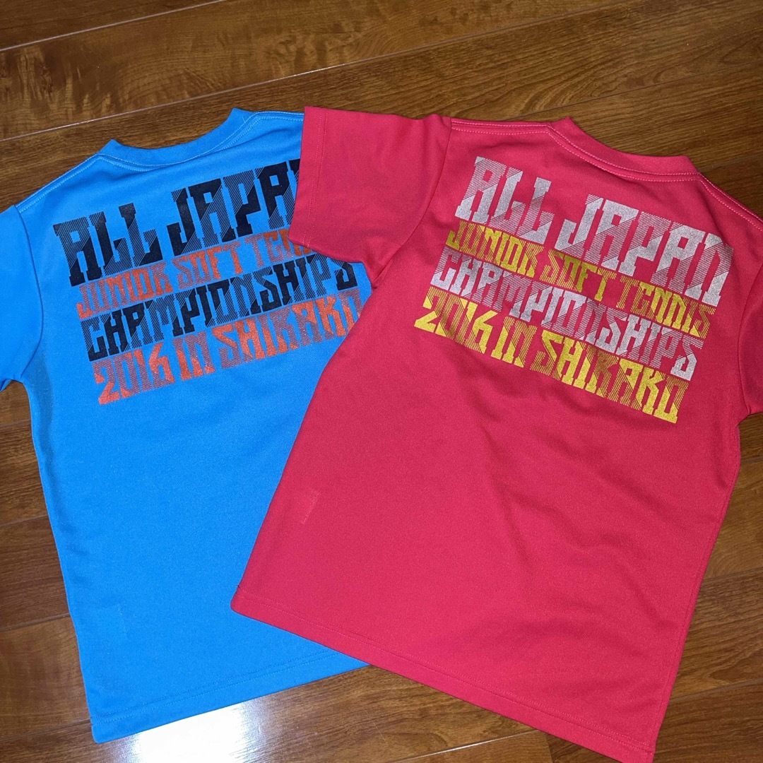 MIZUNO(ミズノ)の1回着美品　ミズノ　テニスウェア　Tシャツ　JL 2枚セット　ブルーピンク スポーツ/アウトドアのテニス(ウェア)の商品写真
