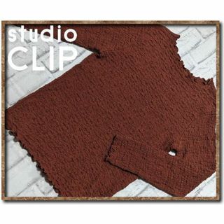 STUDIO CLIP - スタディオクリップ　シボ加工カットソー　茶