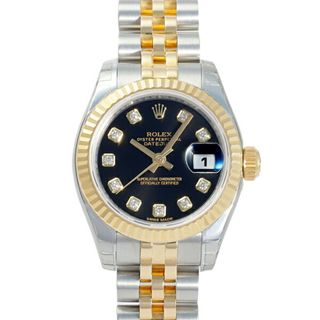 ロレックス ROLEX デイトジャスト 26 179173G ブラック文字盤 中古 腕時計 レディース