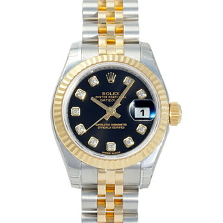 ロレックス(ROLEX)のロレックス ROLEX デイトジャスト 26 179173G ブラック文字盤 中古 腕時計 レディース(腕時計)