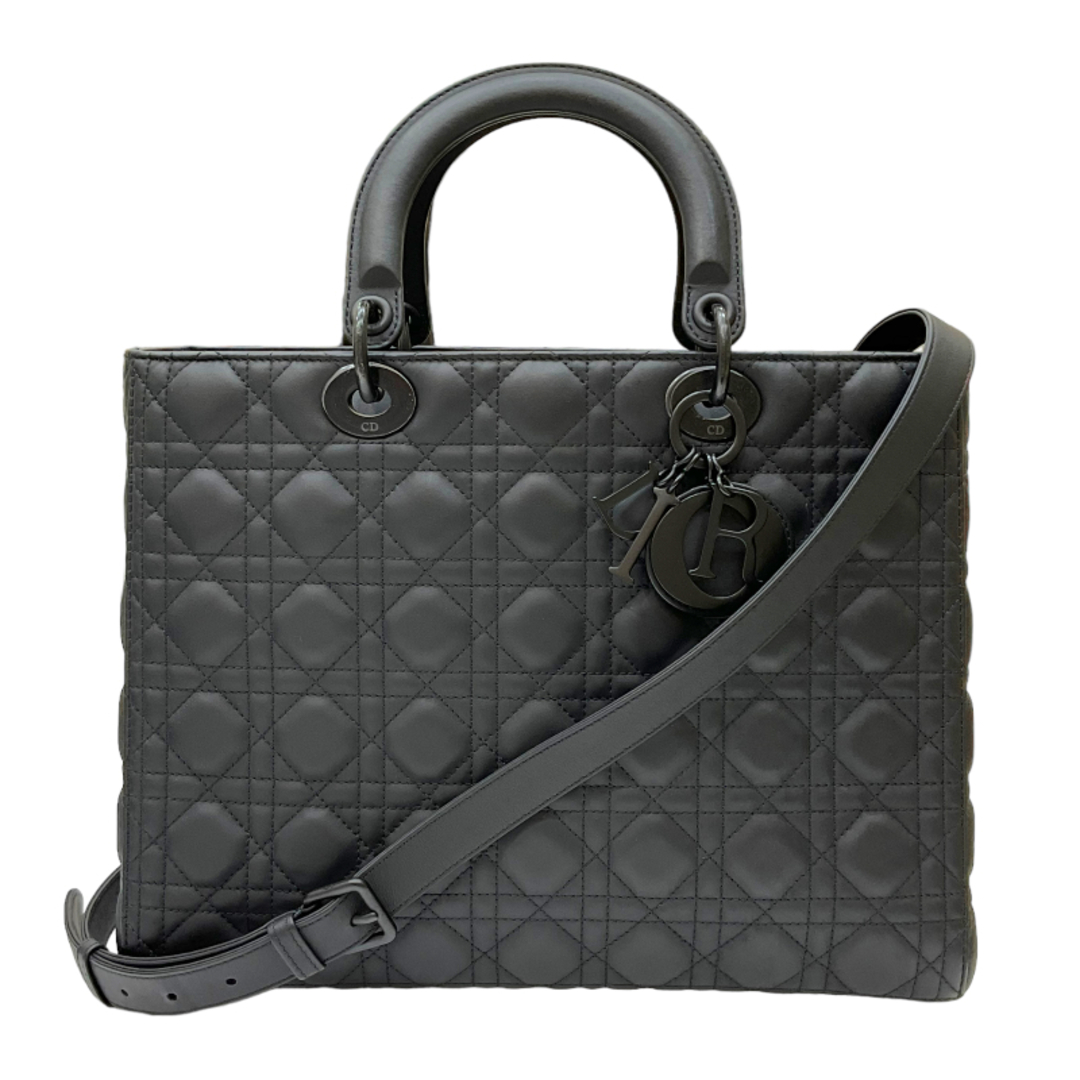 Christian Dior(クリスチャンディオール)の　クリスチャン・ディオール Christian Dior レディディオール ラージ M0566SLOI ブラック カーフレザー レディース ハンドバッグ レディースのバッグ(ハンドバッグ)の商品写真