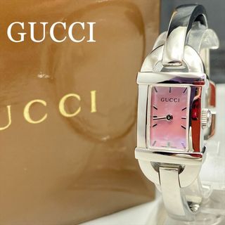 グッチ(Gucci)の新品仕上 電池新 グッチ GUCCI 6800L ピンクシェル バングル 腕時計(腕時計)