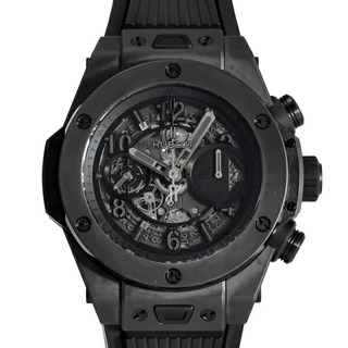 ウブロ(HUBLOT)のウブロ HUBLOT ビッグバン ウニコ オールブラック 世界限定1,000本 411.CI.1110.RX ブラック文字盤 中古 腕時計 メンズ(腕時計(アナログ))