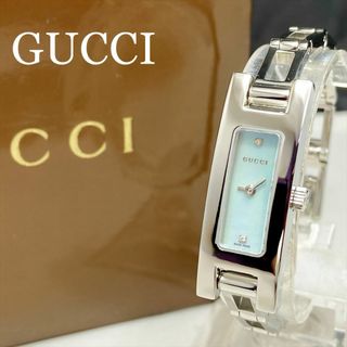 グッチ(Gucci)の新品仕上 電池新 グッチ 3900L 2P ダイヤモンド ブルー 文字盤 腕時計(腕時計)