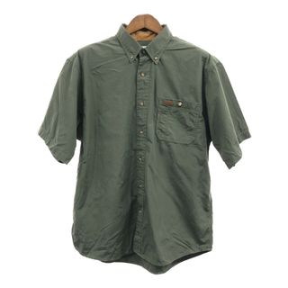 カーハート(carhartt)のCarhartt カーハート ボタンダウン ポケット 半袖シャツ ワーク グリーン (メンズ L) 中古 古着 Q5597(シャツ)