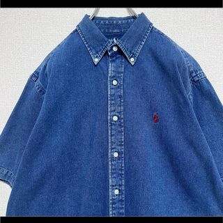 ラルフローレン(Ralph Lauren)のラルフローレン BDシャツ 半袖 デニム 赤ポニー刺繍 BLAKE L 80s〜(シャツ)