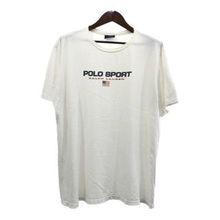 POLO RALPH LAUREN - POLO SPORTS ポロスポーツ ロゴ 半袖Ｔシャツ ラルフローレン ホワイト (メンズ XL) 中古 古着 Q5604