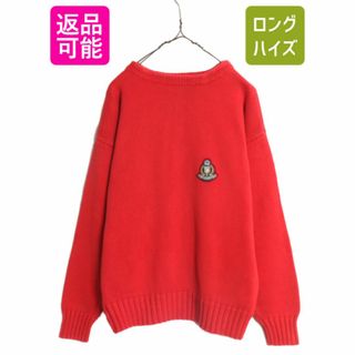 90s OLD GAP ボートネック コットン ニット セーター メンズ M / 古着 90年代 オールド ギャップ 旧タグ ヘビーウェイト ワンポイント 厚手(ニット/セーター)