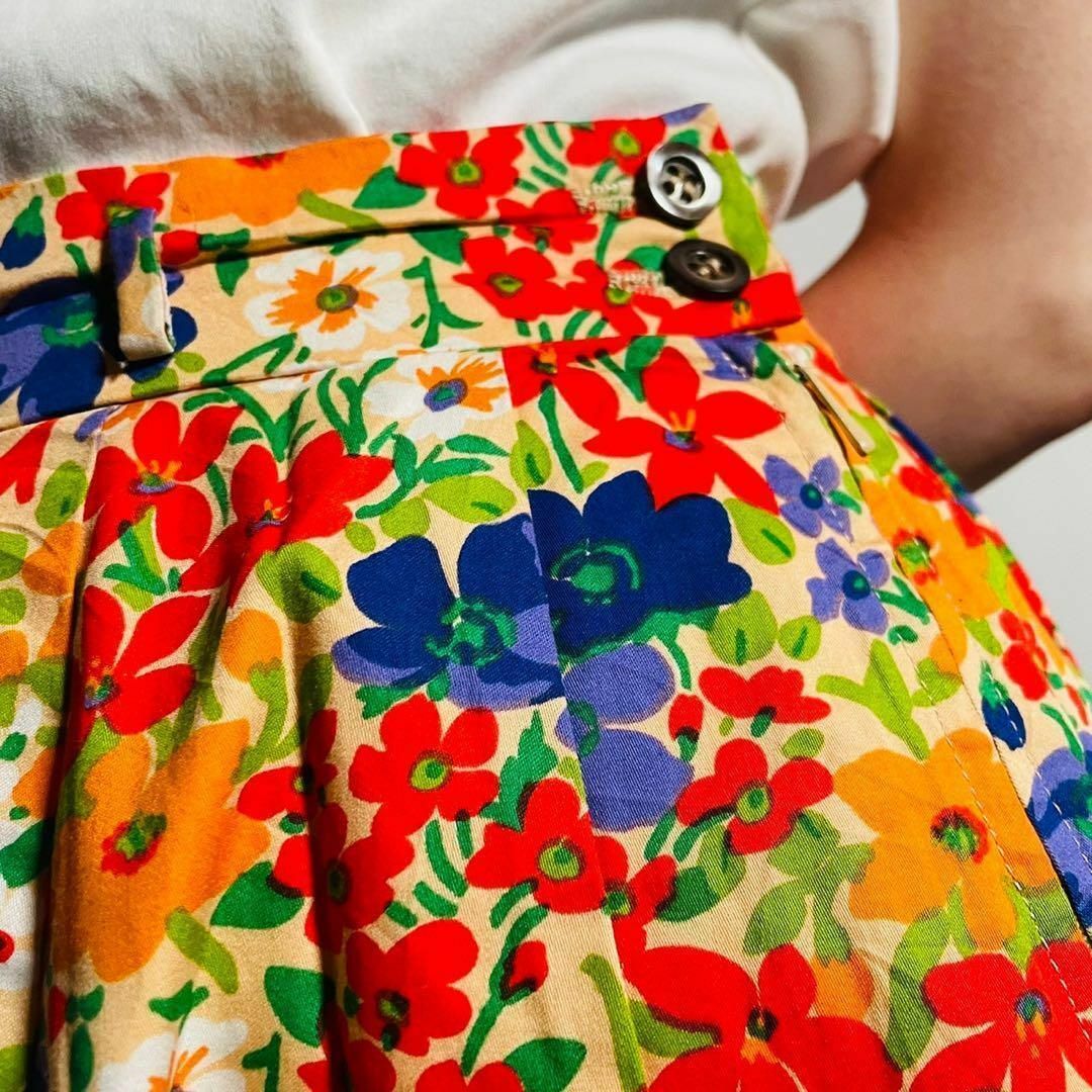 VINTAGE(ヴィンテージ)の70s 80s ユーロヴィンテージ 花柄 ポリエステルスカート ベルトループ有 レディースのスカート(その他)の商品写真