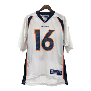 リーボック(Reebok)のReebok リーボック NFL デンバー・ブロンコス ゲームシャツ ユニフォーム プロチーム ホワイト (メンズ L) 中古 古着 Q5610(その他)