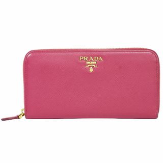 プラダ(PRADA)の本物 プラダ PRADA サフィアーノ レザー ラウンドファスナー 長財布 ロングウォレット ピオニアピンク 1ML506 Saffiano 財布 ウォレット 中古(財布)